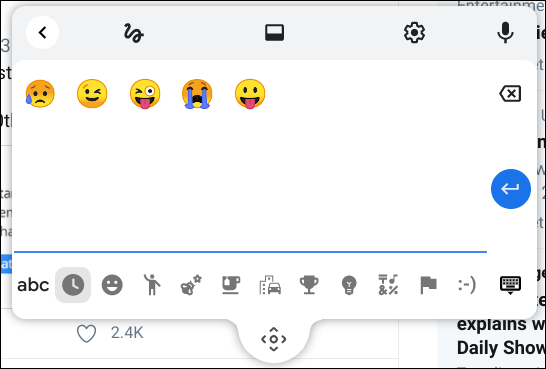 emoji na janela flutuante