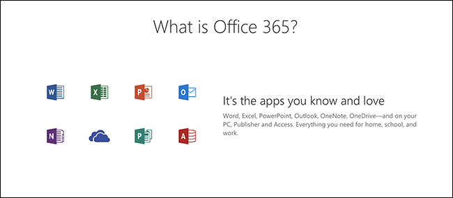 página de boas-vindas do office 365