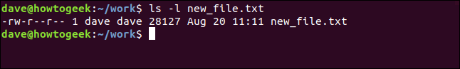ls -l new_ file.txt em uma janela de terminal