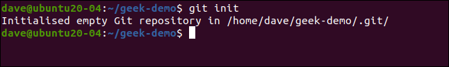 git init em uma janela de terminal.