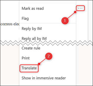 O menu pop-up com a opção "Traduzir" destacada.