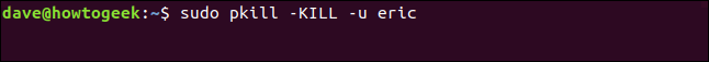 sudo pkill -KILL -u eric em uma janela de terminal