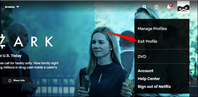 Saindo de um perfil Netflix