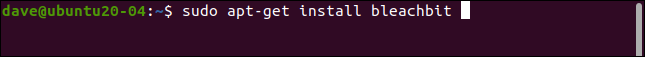 sudo apt-get install bleachbit em uma janela de terminal.