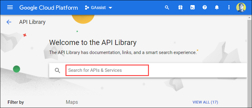 Digite "Google Assistant" na barra de pesquisa.