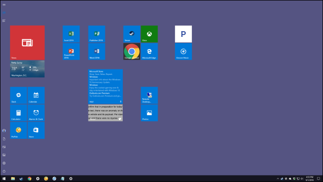 desktop mostrando tela inicial inteira