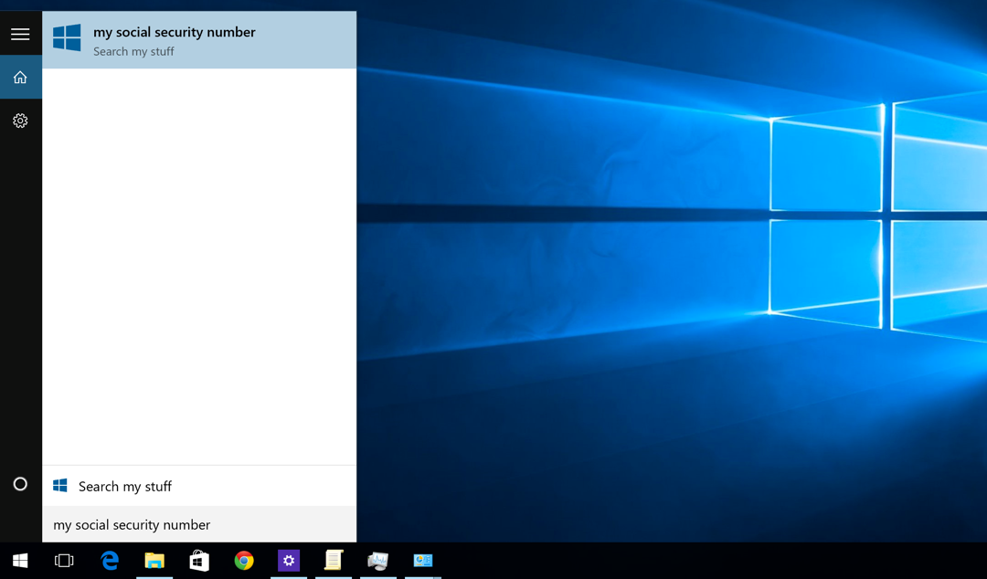 Pesquisa do menu Iniciar do Windows 10 mostrando apenas resultados locais