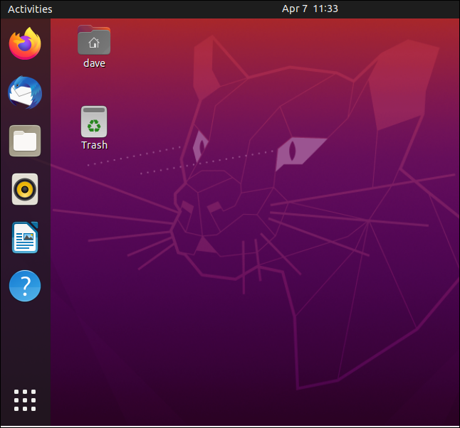 Ubuntu 20.04 desktop padrão