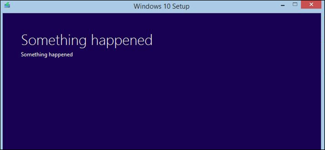 Mensagem do Windows 10 sobre algo que aconteceu