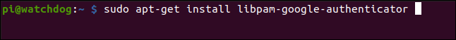 sudo apt-get install libpam-google-authenticator em uma janela de terminal.