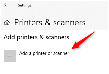 Clique em “Adicionar uma impressora ou scanner”.