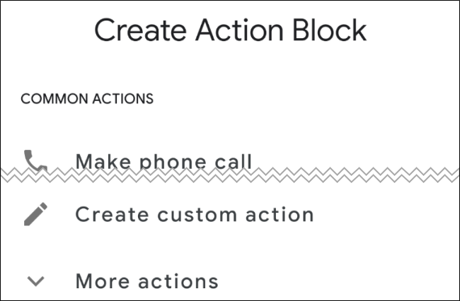 Blocos de ação Android criar tela de bloqueio de ação