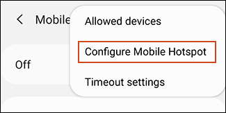 Toque em "Configurar Hotspot Móvel".