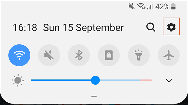 Acesse as configurações do Android na aba de notificações