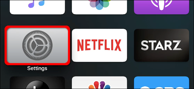 App de configurações da Apple TV