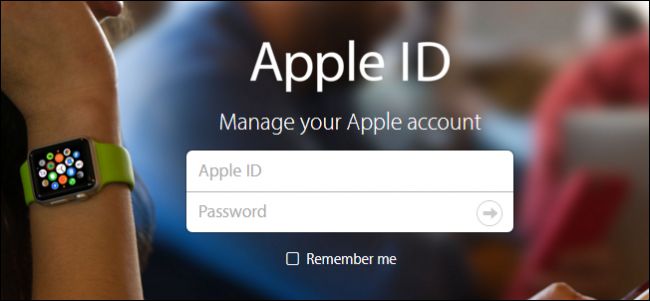 Página de login do Apple ID
