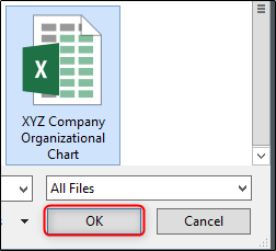 Navegar no PC para o arquivo excel