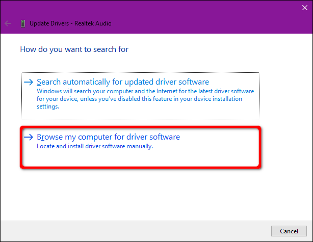 Windows 10 Procurar drivers