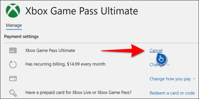 Cancelar Xbox Game Pass Console
