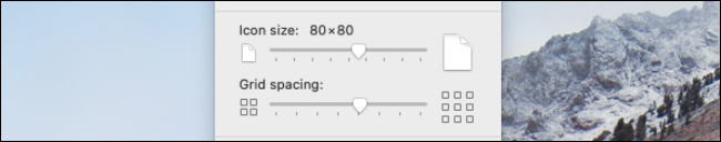 Alterar o tamanho do ícone ou espaçamento da grade para a área de trabalho do Mac