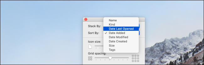 Alterar a opção Classificar por para desktop Mac