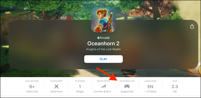 Verifique se um aplicativo Apple Arcade suporta controladores