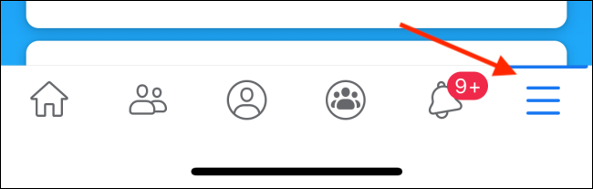 Toque no ícone de hambúrguer do Facebook. 