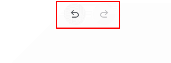 Clique nos ícones circulares esquerdo ou direito na parte superior central da tela do Google Chrome Canvas para desfazer ou refazer ações
