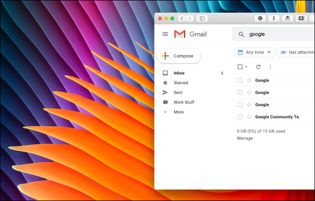 Barra lateral limpa do Gmail sem Google Hangouts ou seção Google Meet