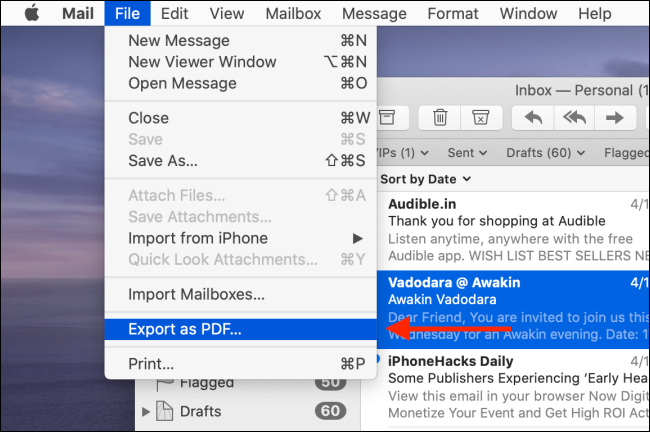 Clique em “Arquivo” e selecione “Exportar como PDF”. 
