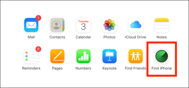 Clique ou toque em "Encontrar iPhone".