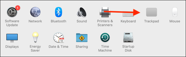 Clique no Trackpad nas Preferências do Sistema