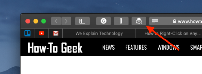 Clique no ícone da extensão Dark Reader na barra de ferramentas do Safari