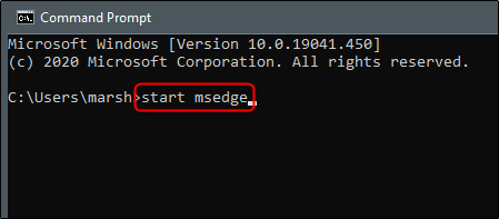 Comando para iniciar o Edge normalmente