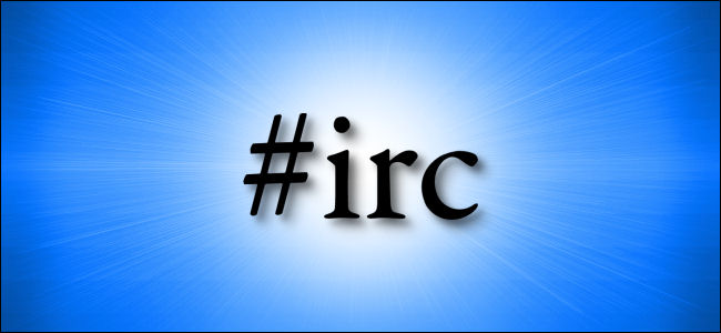 As letras "#irc" em um fundo azul