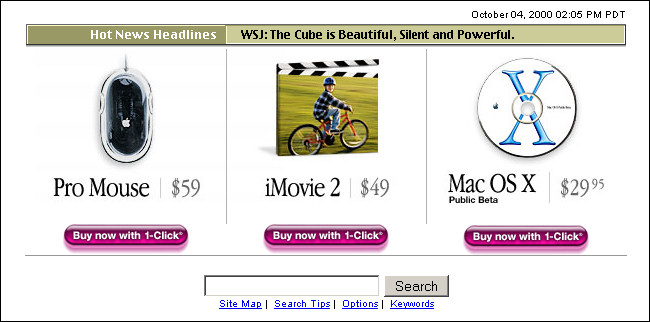 O CD do Mac OS X Public Beta no site da Apple em outubro de 2000.