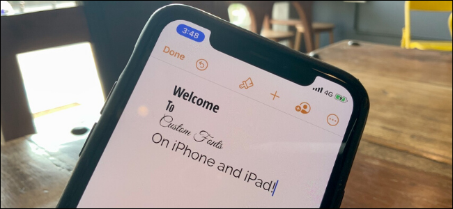 Diferentes fontes personalizadas mostradas no iPhone