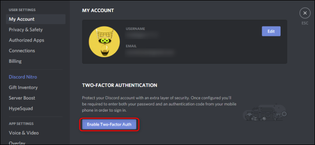 Discord Enable 2FA