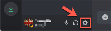 Pressione o ícone de engrenagem de configurações próximo ao seu nome de usuário no canto inferior esquerdo do aplicativo ou site do Discord.