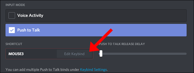 Discord editar teclado push to talk