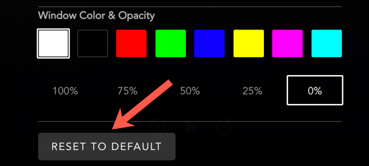 Para redefinir as configurações de legenda do Disney Plus, vá até a parte inferior do menu "Estilo da legenda" e clique no botão "Redefinir para o padrão".