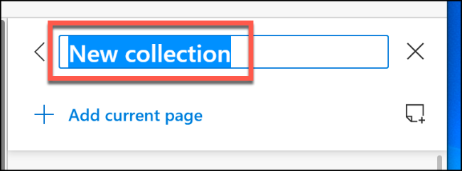 Nomeie sua nova coleção Edge e pressione Enter para confirmar