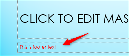 Destaque e edite o texto do rodapé no slide mestre.