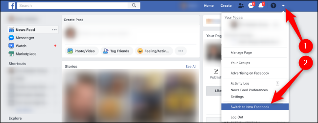 Habilitar nova interface do Facebook