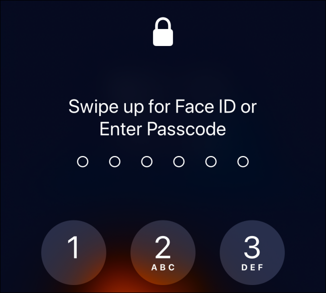 Entre na tela de senha no iPhone com ID facial