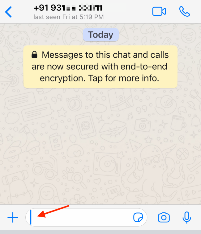 Digite o texto e envie para o bate-papo do WhatsApp