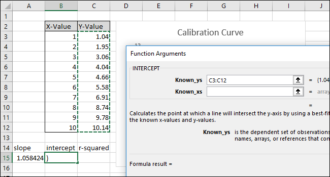 Selecione ou digite nas células da coluna Y-Value