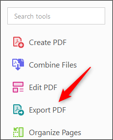 Opção de exportação de PDF