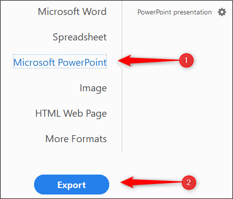 Exportar como Microsoft PowerPoint