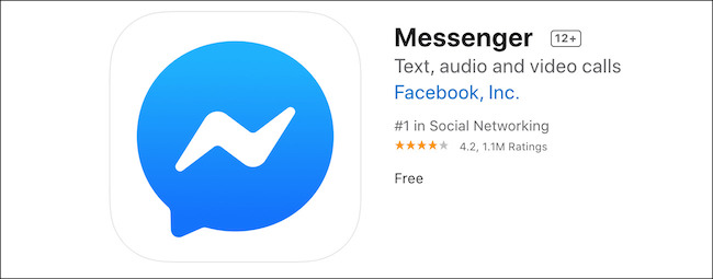 Facebook Messenger App na Apple App Store